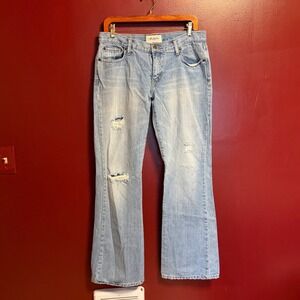Abercrombie & Fitch Vintage 90s Y2K Low Rise Bootcut Jeans Size 10 Distressed